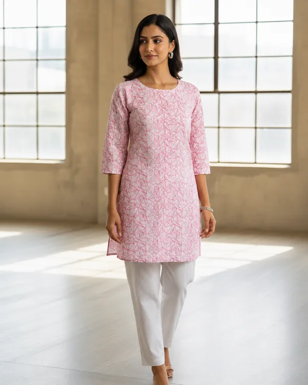 women's straight fit short kurti for daily wear