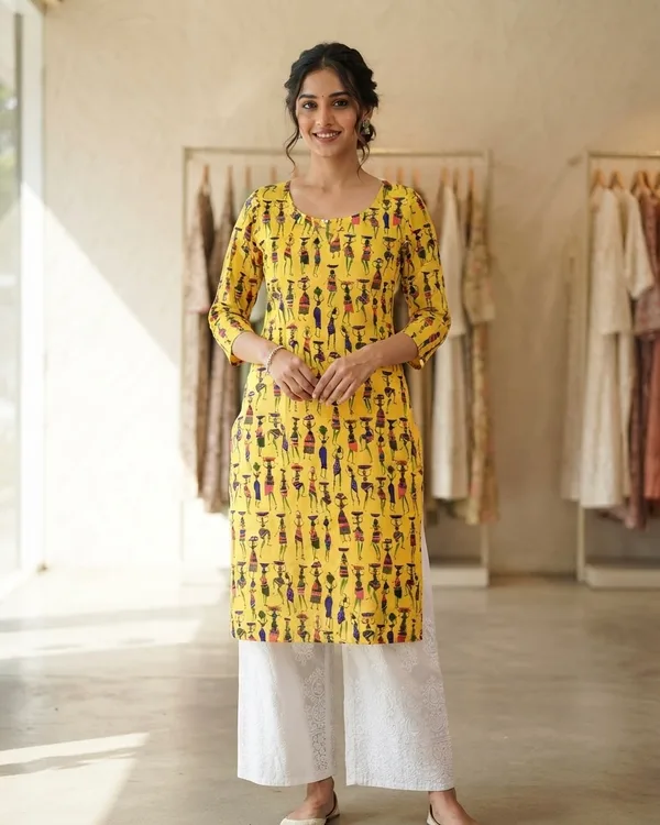 Women's Long Kurti Straight Fit For Daily Wear